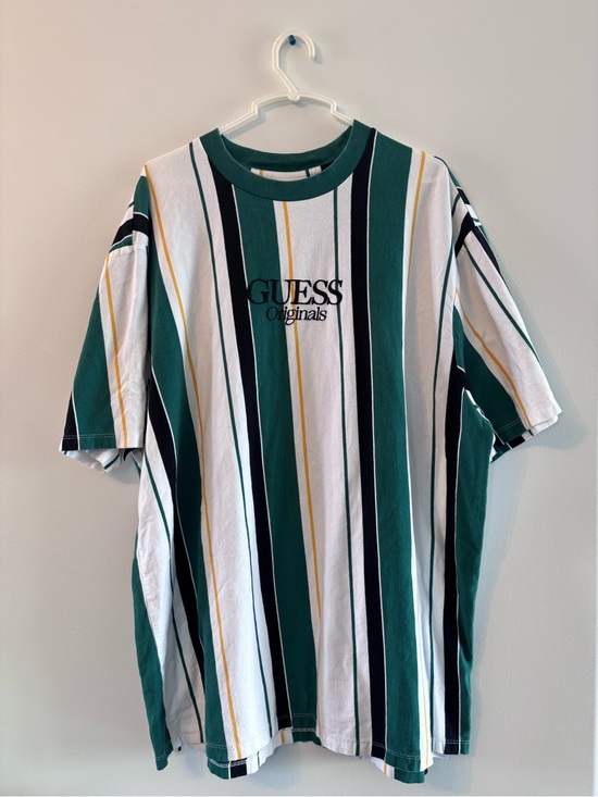 Guess Other - Guess Originals Men’s Striped Tshirt size XXL Tee green and yellow